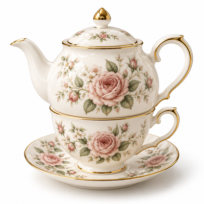 Charlotte tea-for-one set on a clean white background