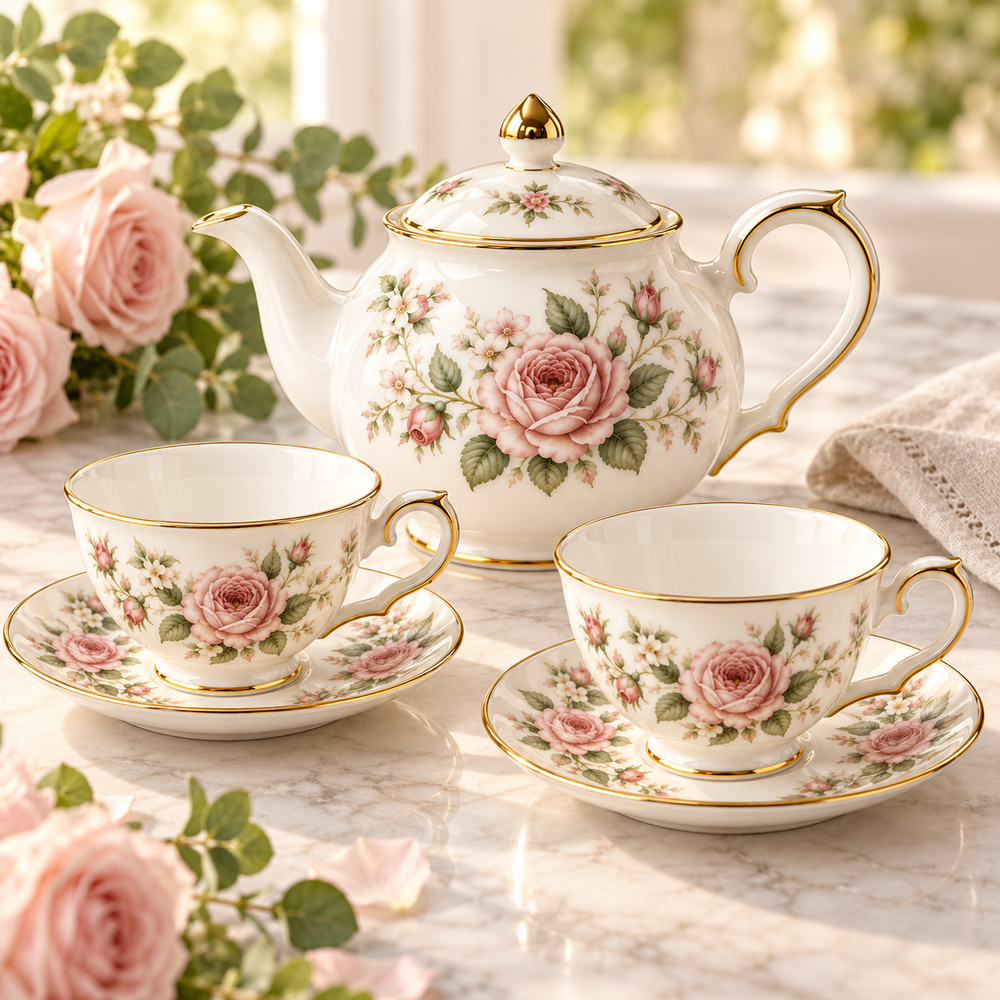 Victoria tea-for-two set styled for a relaxed afternoon tea